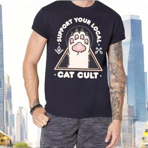 Navy Cat Cult Graphic Tee